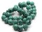 40 10mm Teal Green with Black Splatter Paint Smooth Round Glass Beads